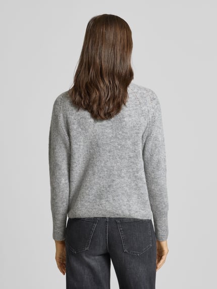 MOS MOSH Strickpullover mit Rundhalsausschnitt Modell 'Tammy' Mittelgrau Melange 5