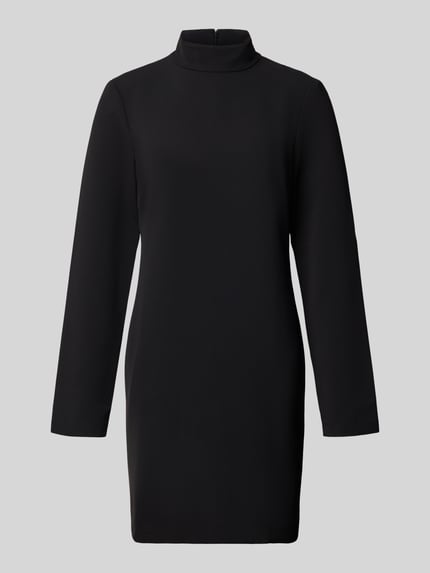 Produktfoto, Minikleid mit Stehkragen von Calvin Klein Womenswear in Schwarz, Elastischer-Material-Mix, taillierte Passform, Rückenreißverschluss.
