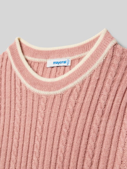 Mayoral Kleid mit Zopfmuster Rosa 2