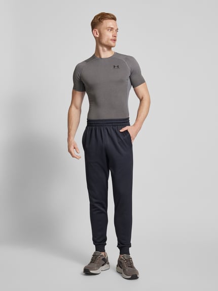 Under Armour T-shirt z o kroju slim fit z nadrukiem z logo Antracytowy 1
