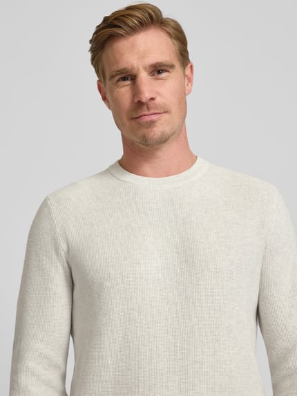 MCNEAL Strickpullover mit gerippten Abschlüssen Ecru Melange 3