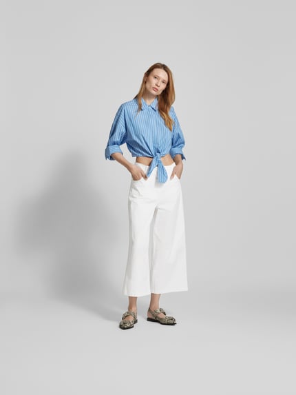 Staud Stoffen broek met steekzakken Ecru - 1