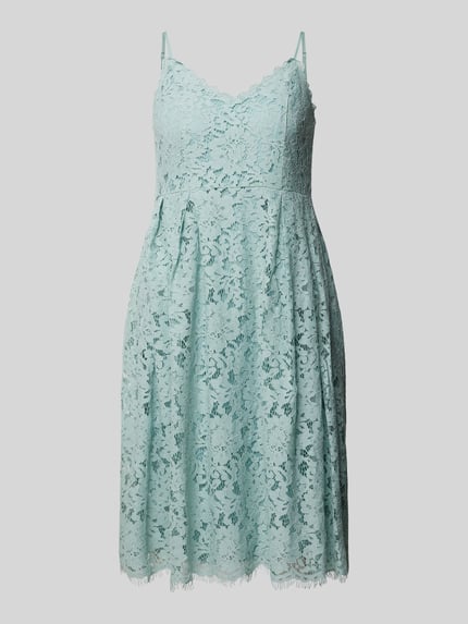 Jake*s Cocktail Knielanges Cocktailkleid mit Ausbrenner-Effekt Oliv Melange 2