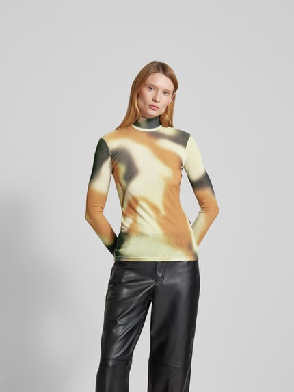 Nanushka Longsleeve mit Stehkragen GELB 4