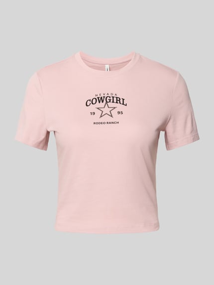 ONLY Slim Fit T-Shirt aus reiner Baumwolle Modell 'KARINA' Mauve 2