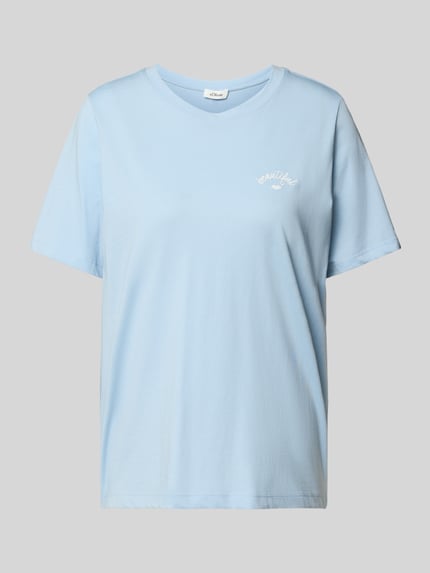 s.Oliver RED LABEL T-shirt o kroju relaxed fit z czystej bawełny Jasnoniebieski 2