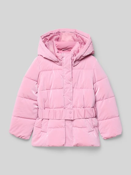 ONLY Kurtka pikowana o kroju regular fit z odpinanym kapturem model ‘ELISE’ Mocnoróżowy 1