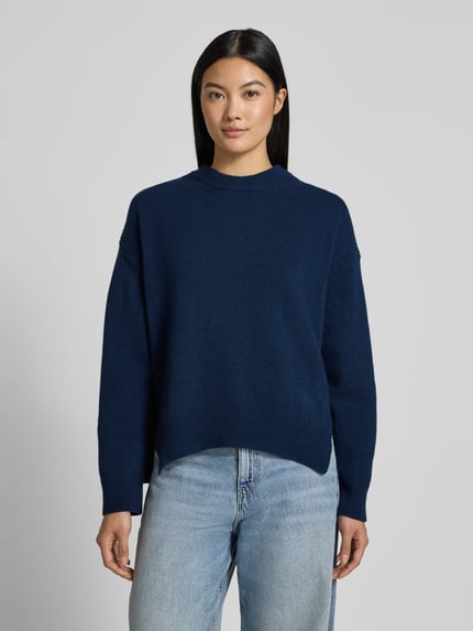 DRYKORN Oversized Strickpullover mit gerippten Abschlüssen Dunkelblau 4