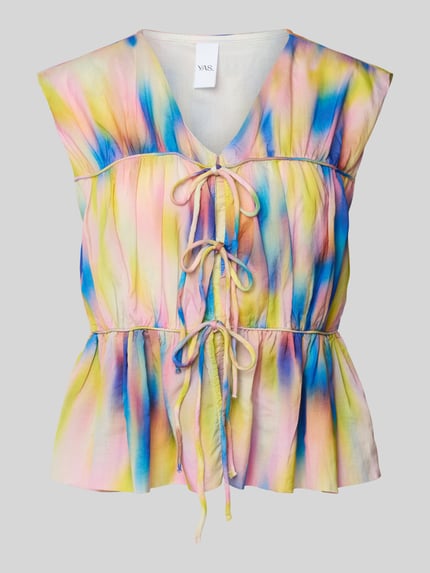 YAS Relaxed Fit Blusentop mit Schnürverschluss Modell 'VIRANO' Pink 2