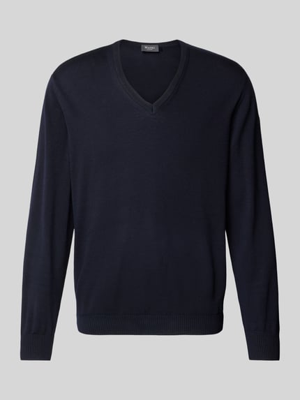 MAERZ Muenchen Strickpullover aus Schurwolle Marine 2
