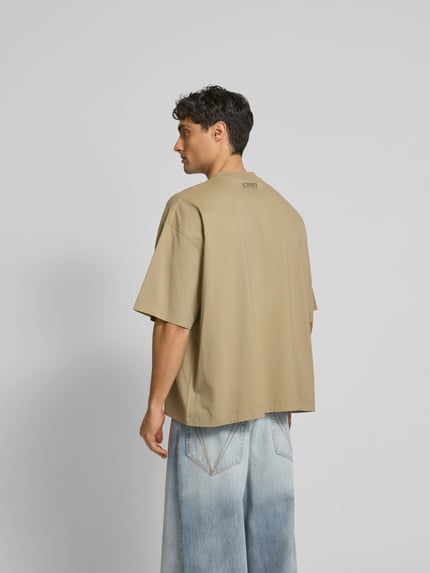 VETEMENTS Oversized t-shirt met opstaande kraag Taupe - 5