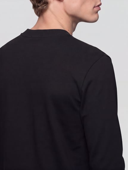 Marc O'Polo DENIM Langarmshirt mit geripptem Rundhalsausschnitt Black 3