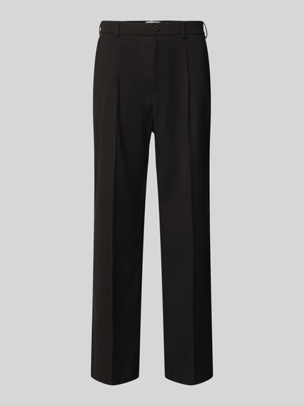 Spodnie o kroju straight fit z dodatkiem wiskozy Shop The Look MANNEQUINE