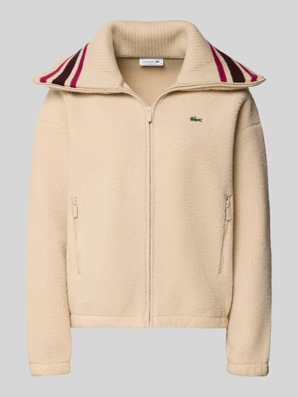 Lacoste Teddyjacke mit kontrastierendem Krageninneren Beige 2