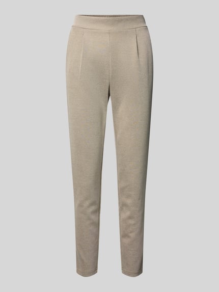 Produktfoto, Slim Fit stoffen broek met elastische band model Kate van ICHI, katoenmix, paspelzakken, bandwijdte maat S 39 cm, binnenbeenlengte 71 cm