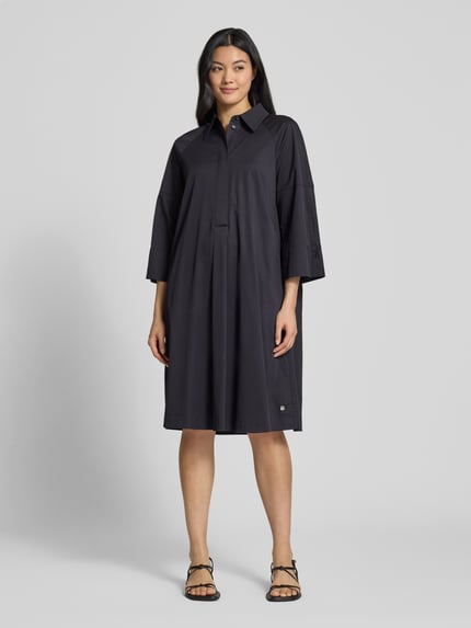 Marc Cain Knielanges Hemdblusenkleid mit 3/4-Arm Marine 4