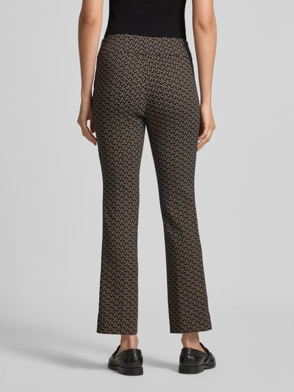 Stehmann Flared stoffen broek met elastische band, model 'Ina' Zwart - 5