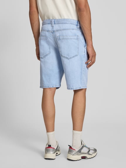 REVIEW Regular Fit Jeansshorts aus reiner Baumwolle Hellblau 5