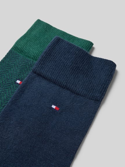Tommy Hilfiger Strümpfe aus Baumwoll-Mix im 2er-Pack Dunkelgruen 2