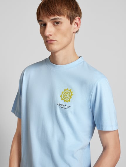 Blend T-Shirt mit Label-Print Modell 'JAISON' Hellblau 3