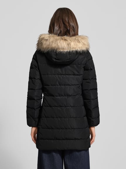 Tommy Hilfiger Slim fit lange donsjas met afneembaar imitatiebont BLACK - 5