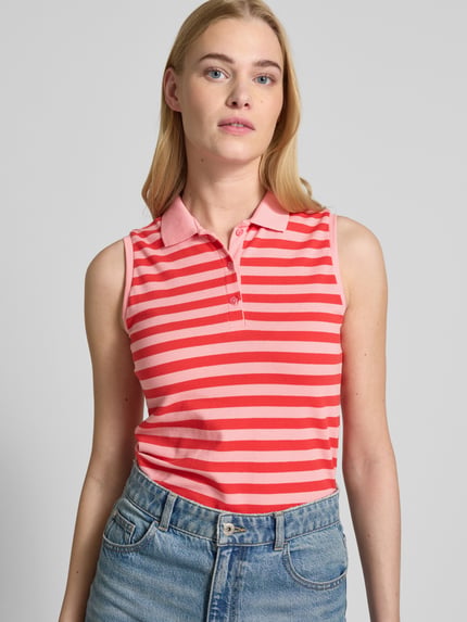 Christian Berg Woman Tanktop met polokraag Felroze - 3