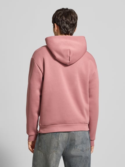 REVIEW Hoodie met labelprint Oudroze - 5