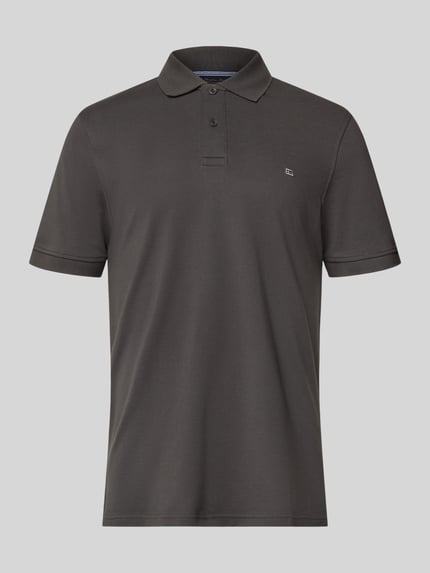Produktfoto, Regular Fit Poloshirt mit Stitching von Christian Berg Men, bawełna, krój regular fit, listwa guzikowa, haft, długość tyłu 70 cm w rozmiarze M