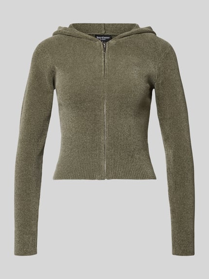 Juicy Couture Sweatjack met capuchon model 'MAYA KNIT HOODIE' Olijfgroen - 1