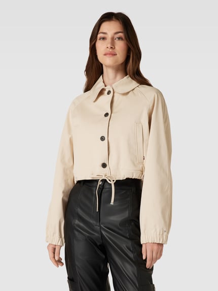 Tommy Hilfiger Cropped Jacke mit Knopfleiste Beige 4