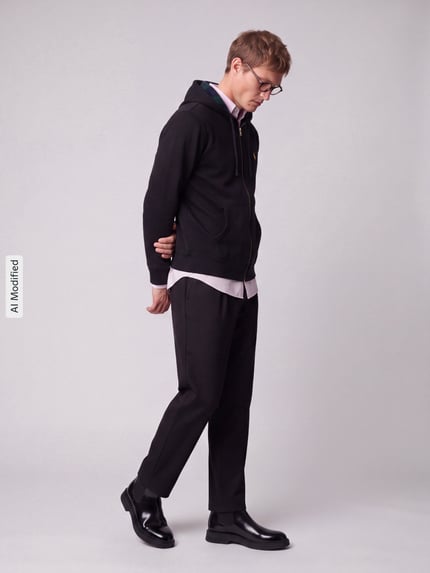 Polo Ralph Lauren Sweatjacke mit kontrastiertem Kapuzenfutter Black 1
