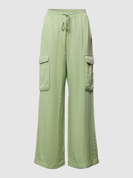 YAS High waist cargobroek met elastische band, model 'ABARA' Rietgroen - 2