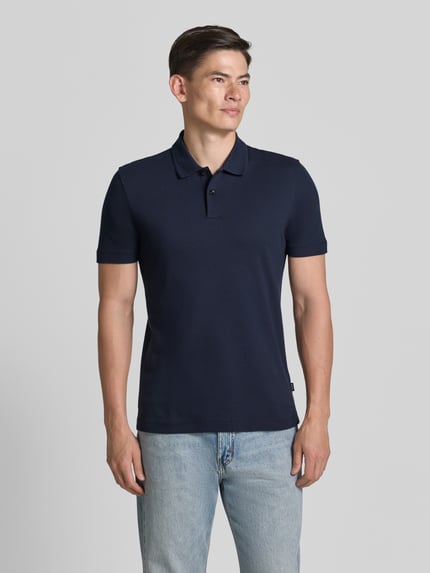 BOSS koszulka polo o kroju regular fit z mieszanki bawełny model 'PARLAY 240' Granatowy 4