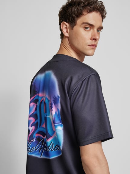 The Hundreds T-Shirt mit Knopfleiste Modell 'PALMS' Black 3
