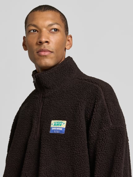 American Vintage Kurtka z motywem misia z naszywką z logo model 'HOKTOWN' Ciemnobrązowy 3