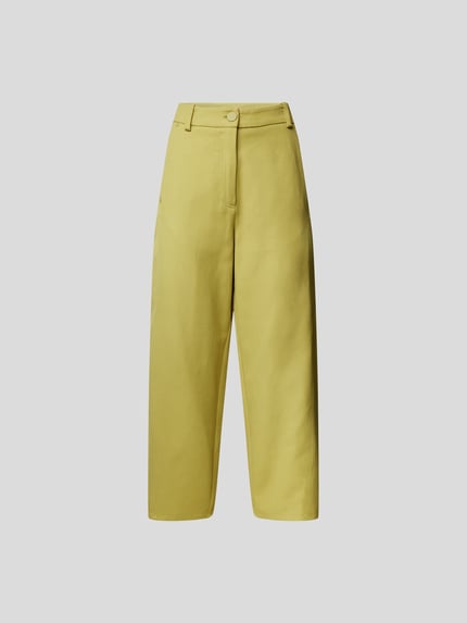 Stine Goya Spodnie z wysokim stanem o kroju relaxed fit Khaki 2