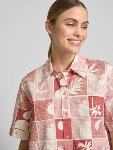Jake*s Studio Woman Relaxed Fit Bluse mit Strukturmuster Koralle 3