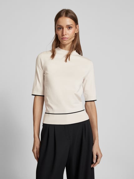 Luisa Cerano T-Shirt mit Ziernähten Sand 4