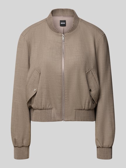 Bomberjacke mit gerippten Abschlüssen Shop The Look MANNEQUINE