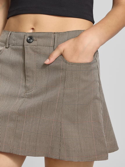 NOISY MAY® Spódnica mini z wpuszczanymi kieszeniami model ‘WERA’ Jasnobrązowy 3