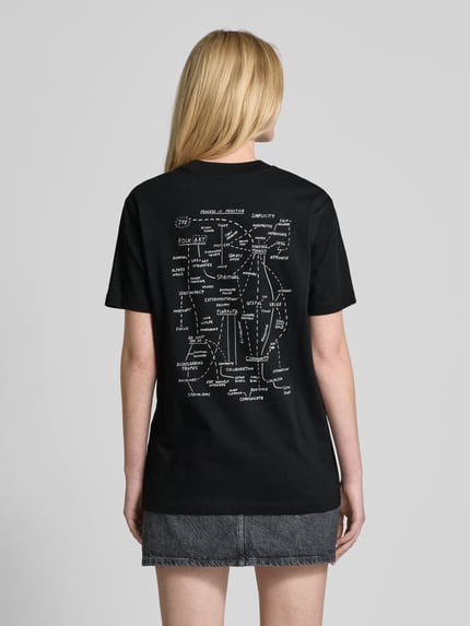 Selected T-shirt z nadrukiem z napisem model ‘RELA COLWOMAN’ Czarny 5