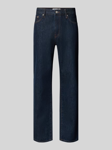 Produktfoto, dunkelblaue Straight Fit Jeans aus reiner Baumwolle Model 'EDGE' von ONLY, Herrenkollektion Wide & Loose Fit Jeans