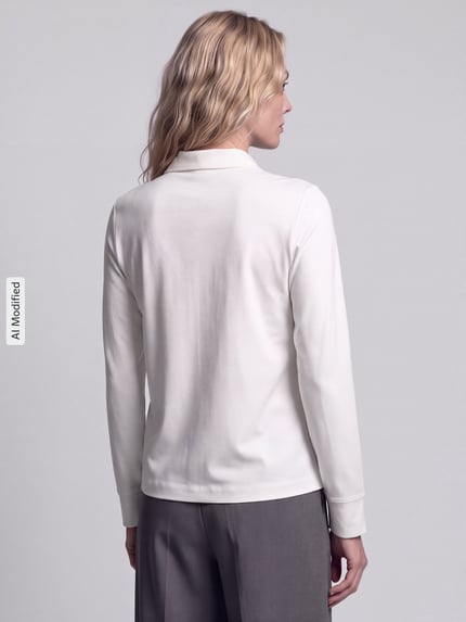 s.Oliver RED LABEL Relaxed Fit Langarmbluse aus Baumwoll-Mix Weiss 5