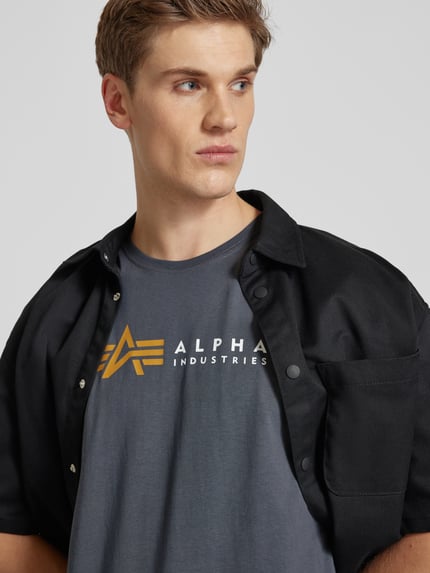 Alpha Industries T-Shirt mit Label-Print Anthrazit 3