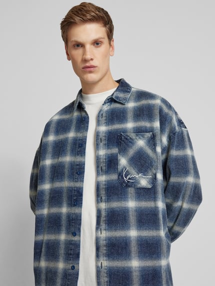 Karl Kani Regular Fit Freizeithemd mit Brusttasche Jeansblau 3