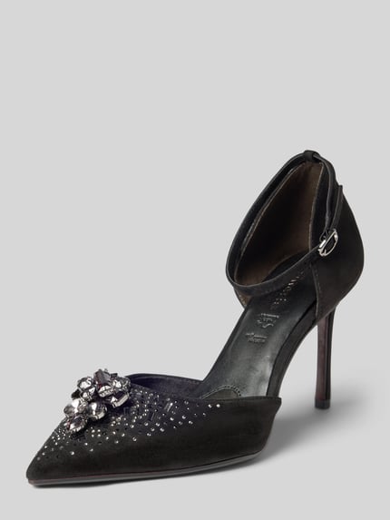 Tamaris Pumps mit Strassblüten-Applikation Black 1