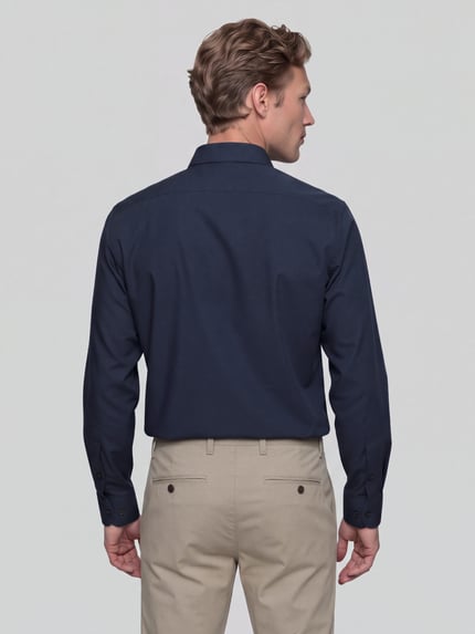 OLYMP Luxor Comfort Fit Businesshemd mit floralem Innenbesatz Marine 5