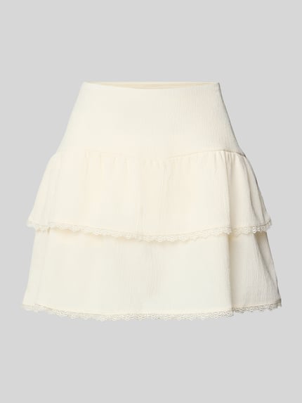REVIEW Minirock im Stufen-Look mit Spitze Offwhite 2