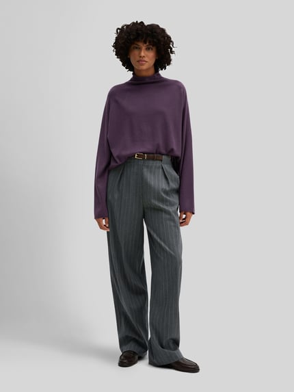 Marc O'Polo Rollkragenpullover mit Mock Neck Pflaume 1