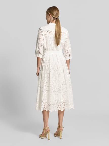Milano Italy Overhemdjurk van broderie met knoopsluiting Wit - 5